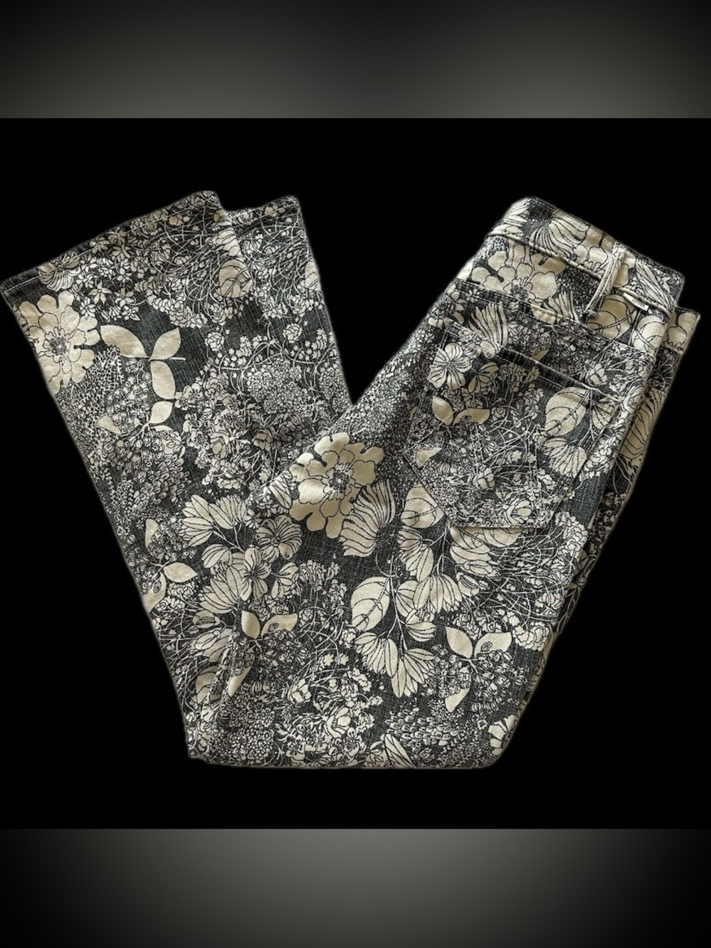 mother the hustler ankle floral & fairy print jeans / sz 28